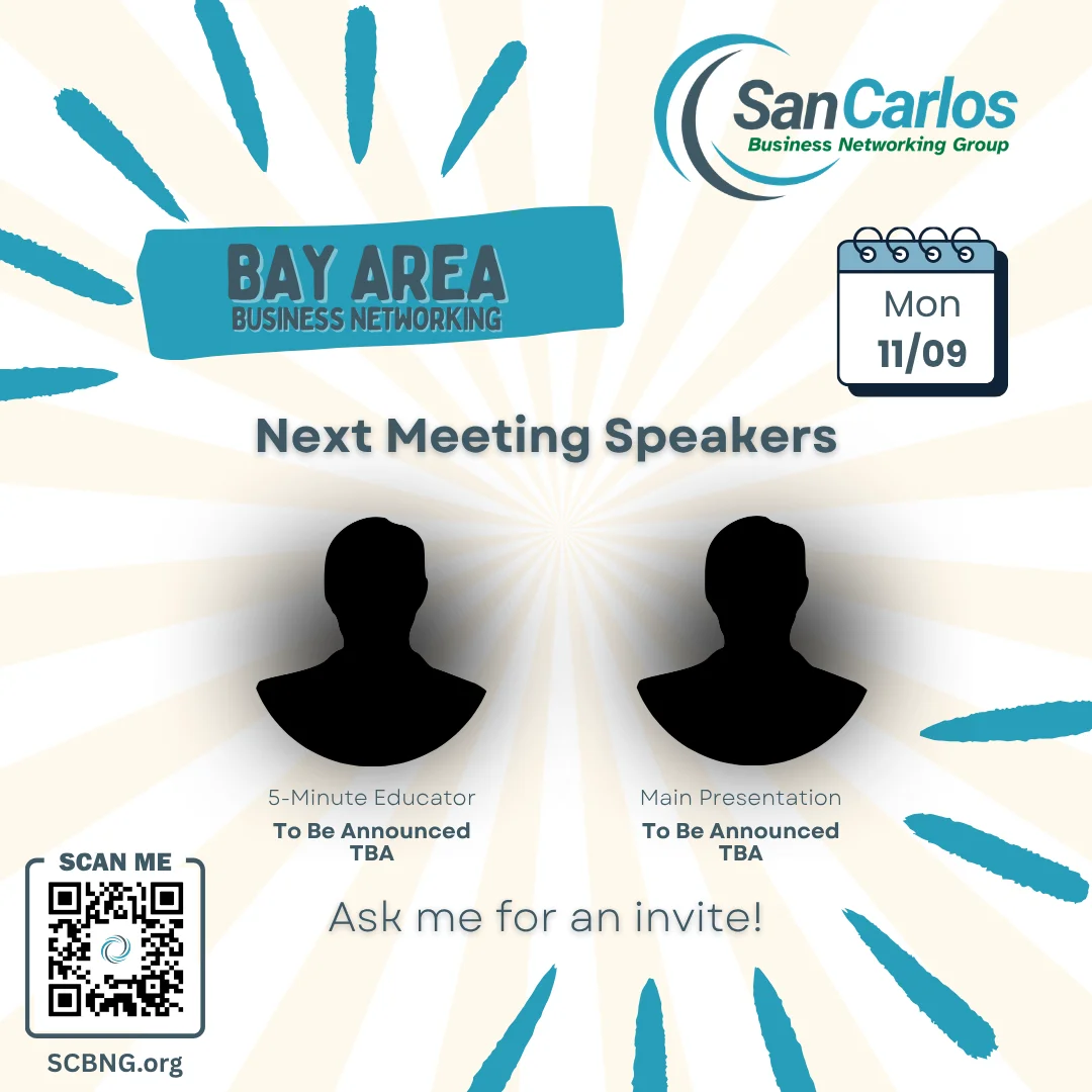 San Carlos Business Networking Group June 22 meeting featuring Aman Thakral of Target Integration and Michelle Velez of Mortgage Dynamics Group