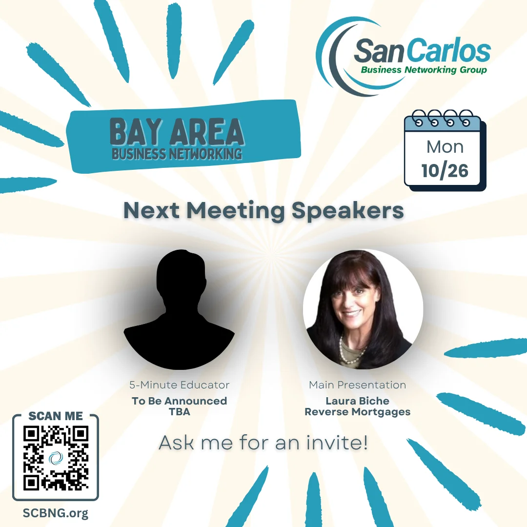 San Carlos Business Networking Group June 22 meeting featuring Aman Thakral of Target Integration and Michelle Velez of Mortgage Dynamics Group