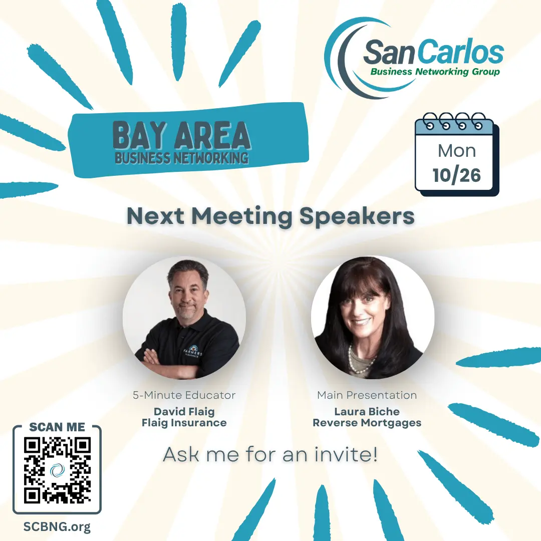 San Carlos Business Networking Group June 22 meeting featuring Aman Thakral of Target Integration and Michelle Velez of Mortgage Dynamics Group